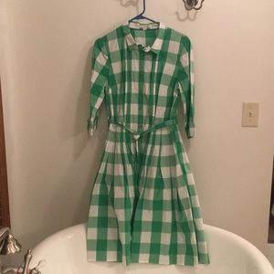 Boden button up checkered dress.